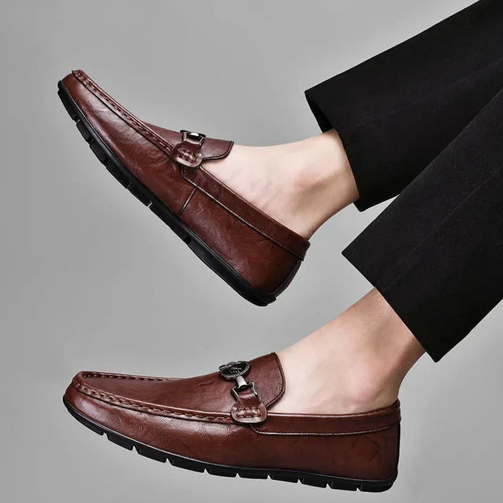 Mens Loafers Genuine Leather Slip-On