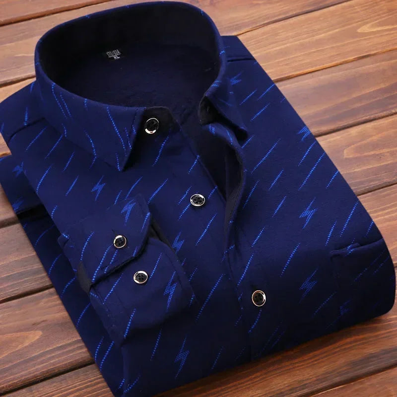 Mens Flannel Shirt Fleece Lined Warm Relaxed Fit