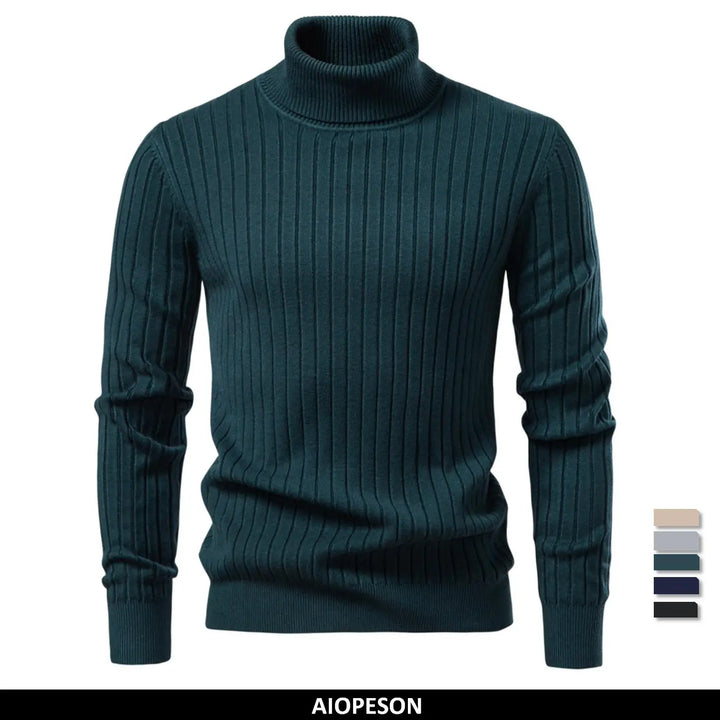Mens Thermal Knit Sweater Crew Neck Cozy Fit - BritishMode