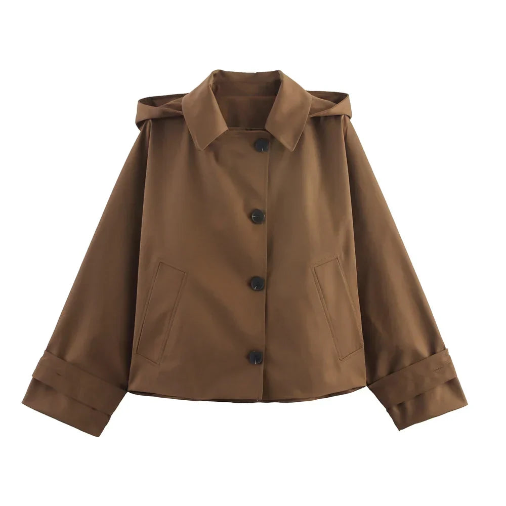 Mens Short Trench Coat Waterproof Classic Fit