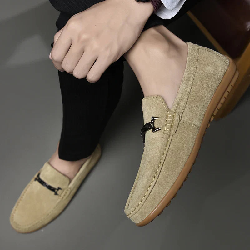 Mens Loafers Suede Slip-On