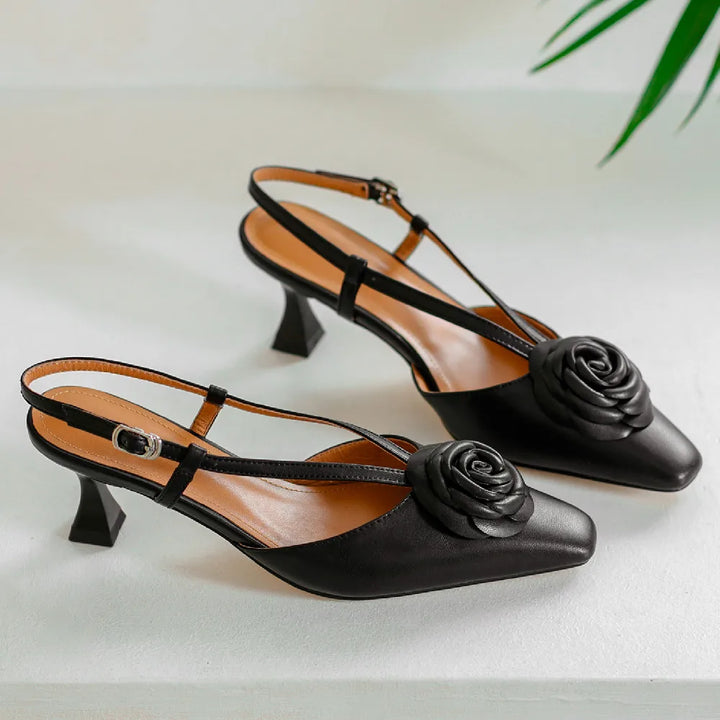 Womens Genuine Leather Slingback Shoes