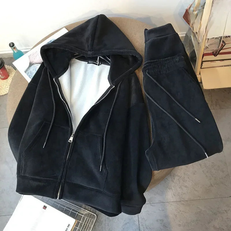 Womens Hoodie and Sweatpants Soft Cozy Loungewear Set