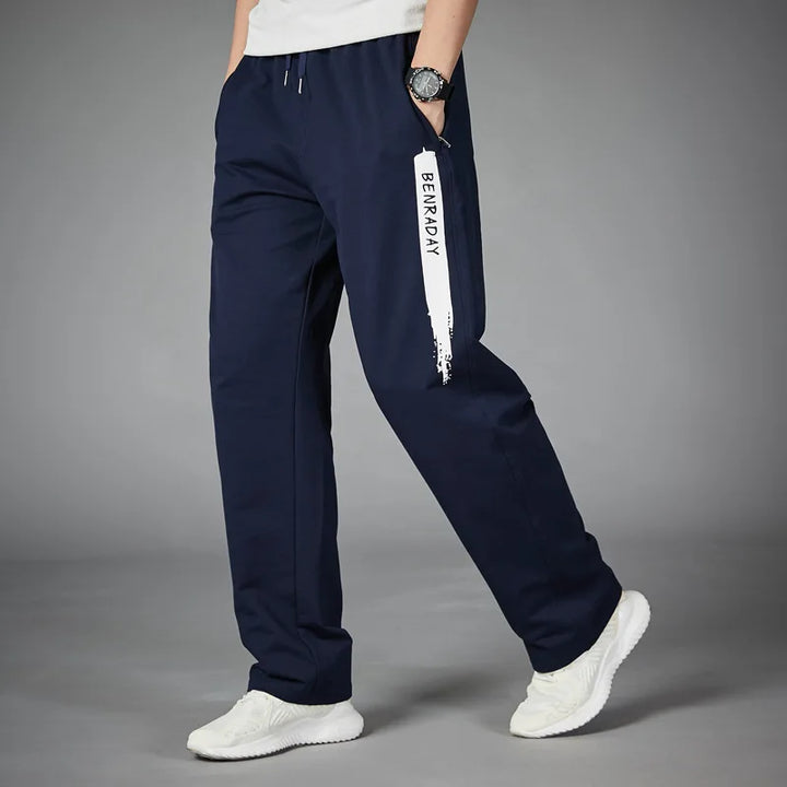 Mens Jogger Pants Comfortable Fit Striped