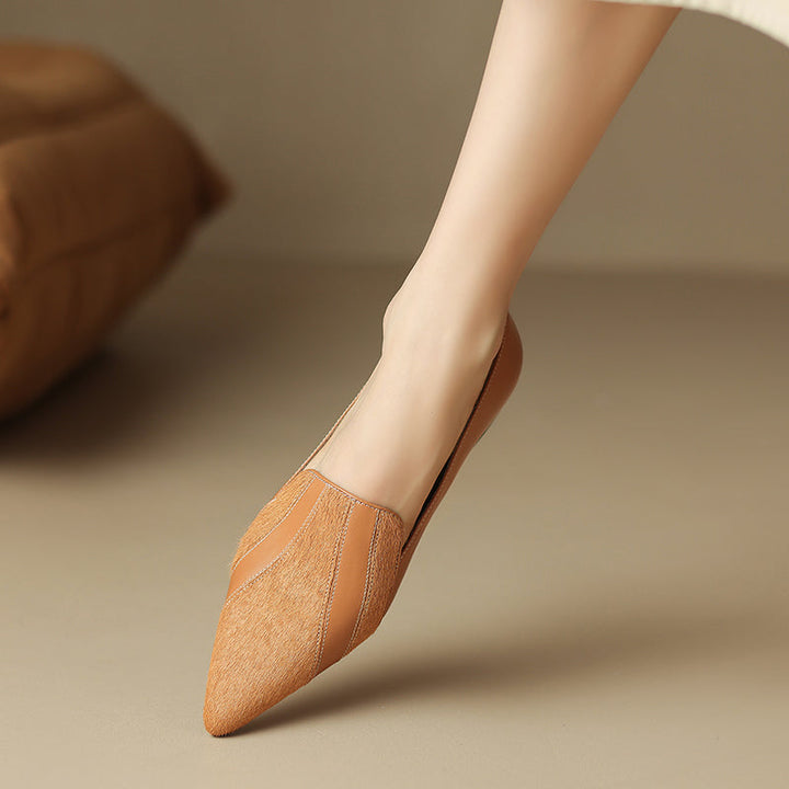 Womens Flats Genuine Leather Slip-On Style