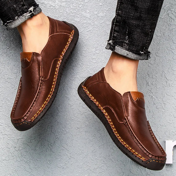 Mens Loafers Genuine Leather Slip-On