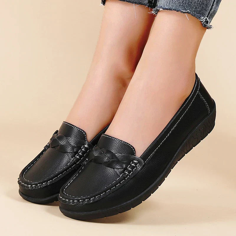 Mens Leather Slip-On Loafers Large Size - BritishMode