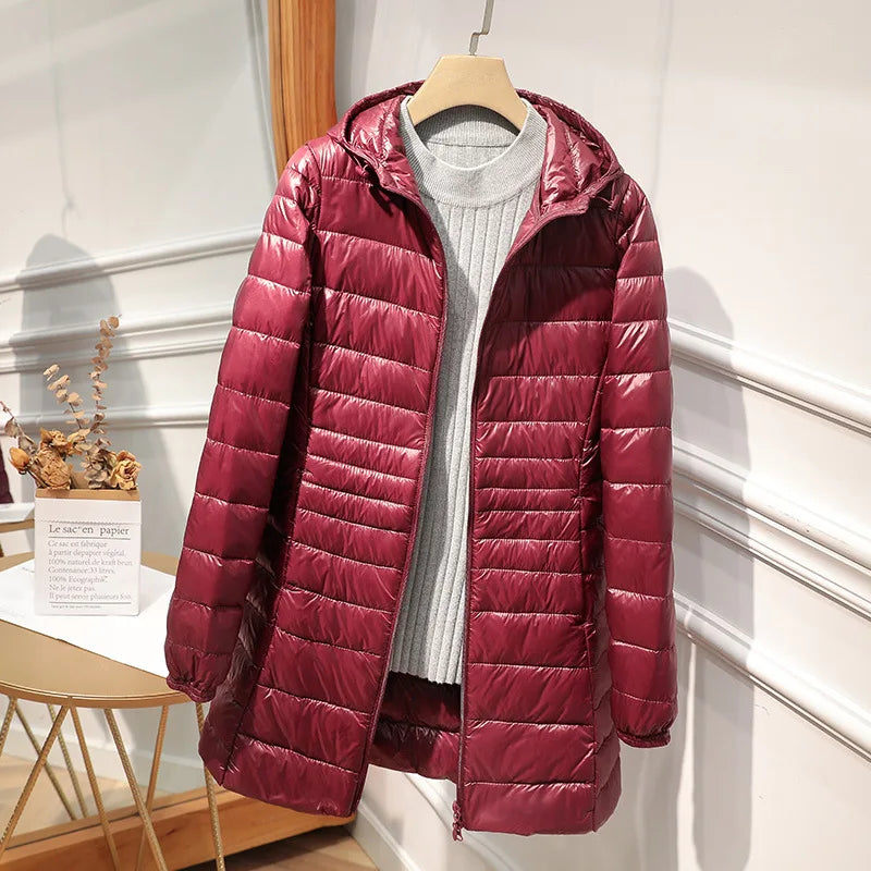 Womens Insulated Down Parka Warm Lightweight Fit