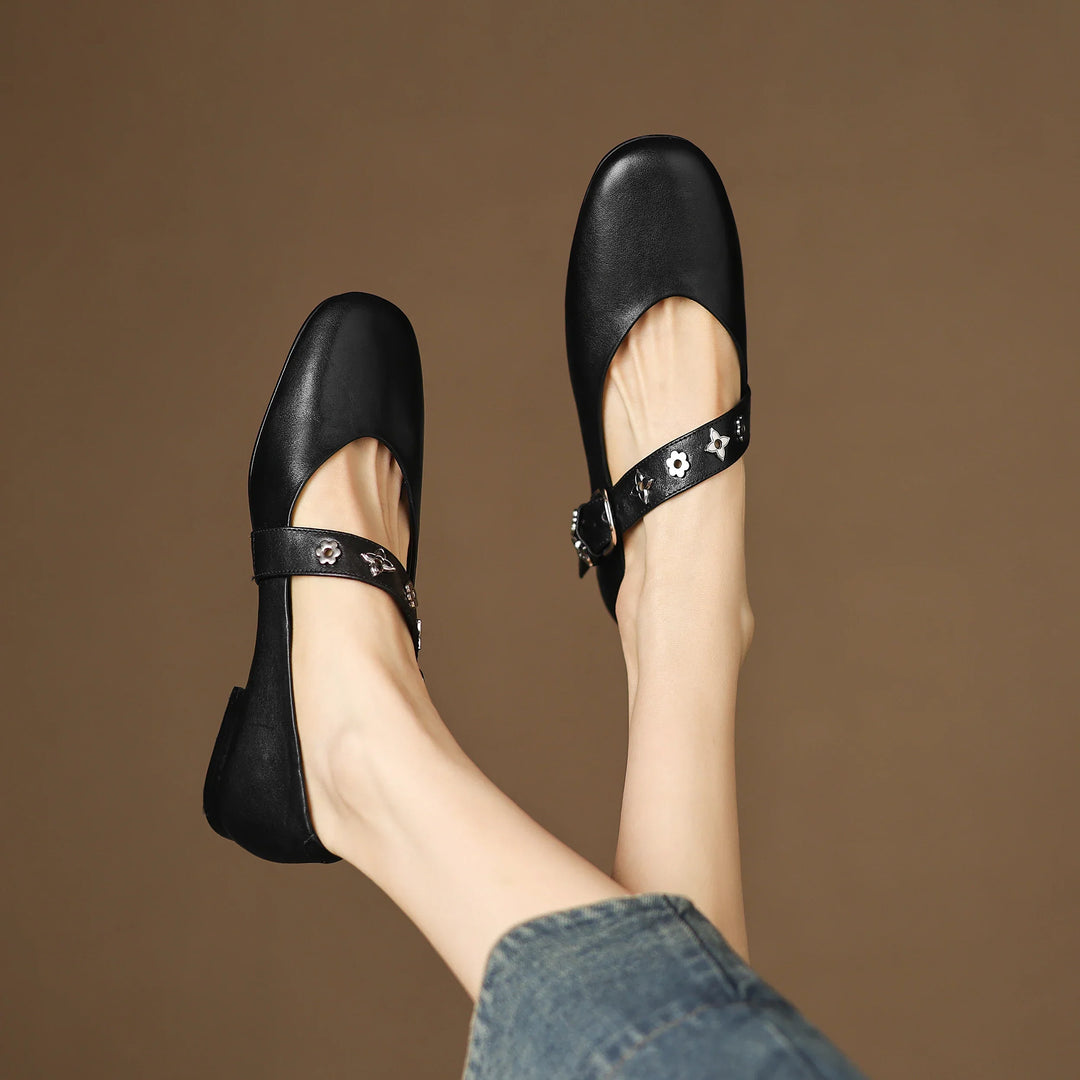 Womens Flats Genuine Leather Slip-On