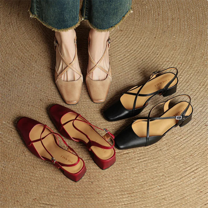 Womens Heels Genuine Leather Classic Fit
