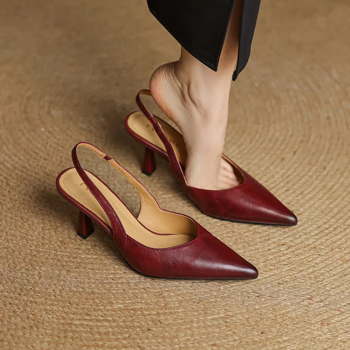 Womens Slingback Shoes Genuine Leather
