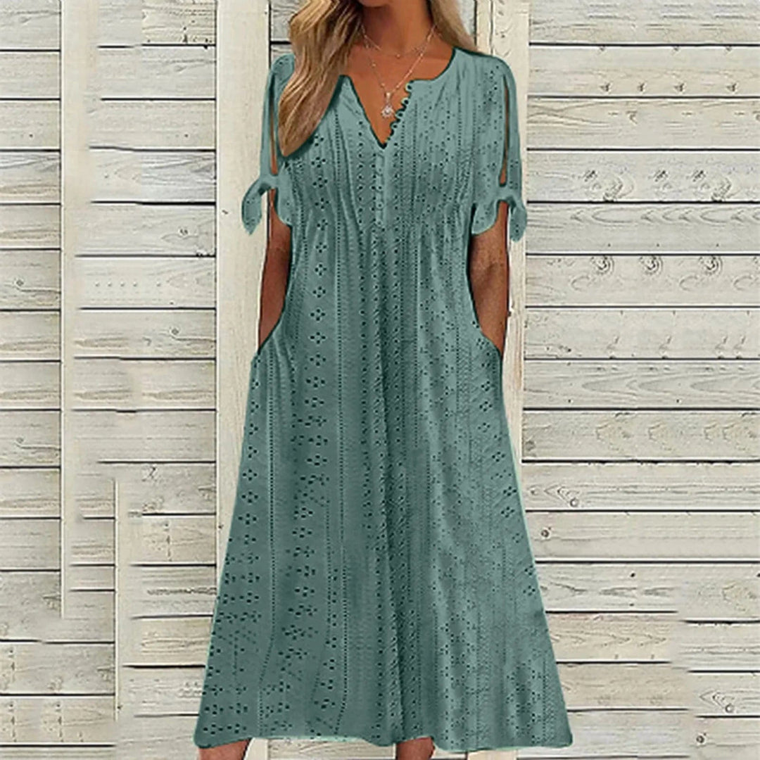Womens Sundress Comfortable Fit Short Sleeve