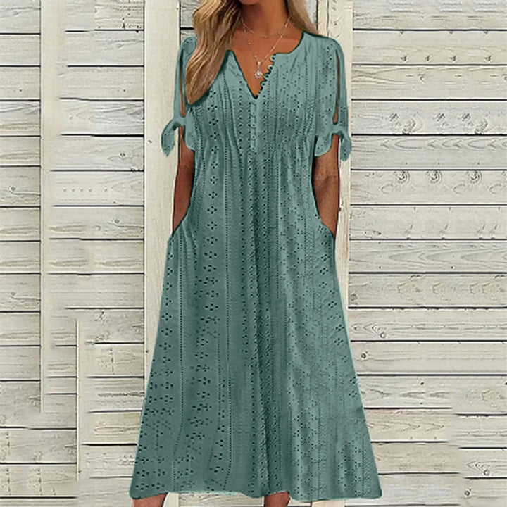 Womens Sundress Comfortable Fit Short Sleeve
