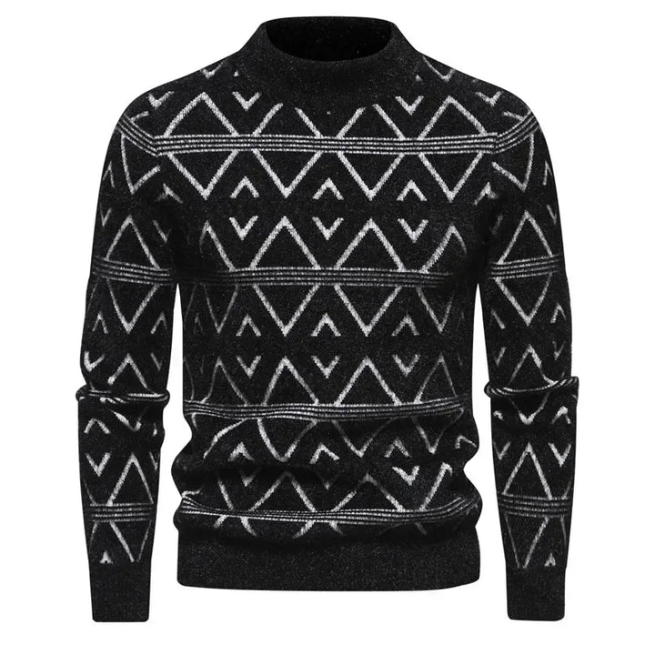 Mens Faux Fur Crew Neck Sweater