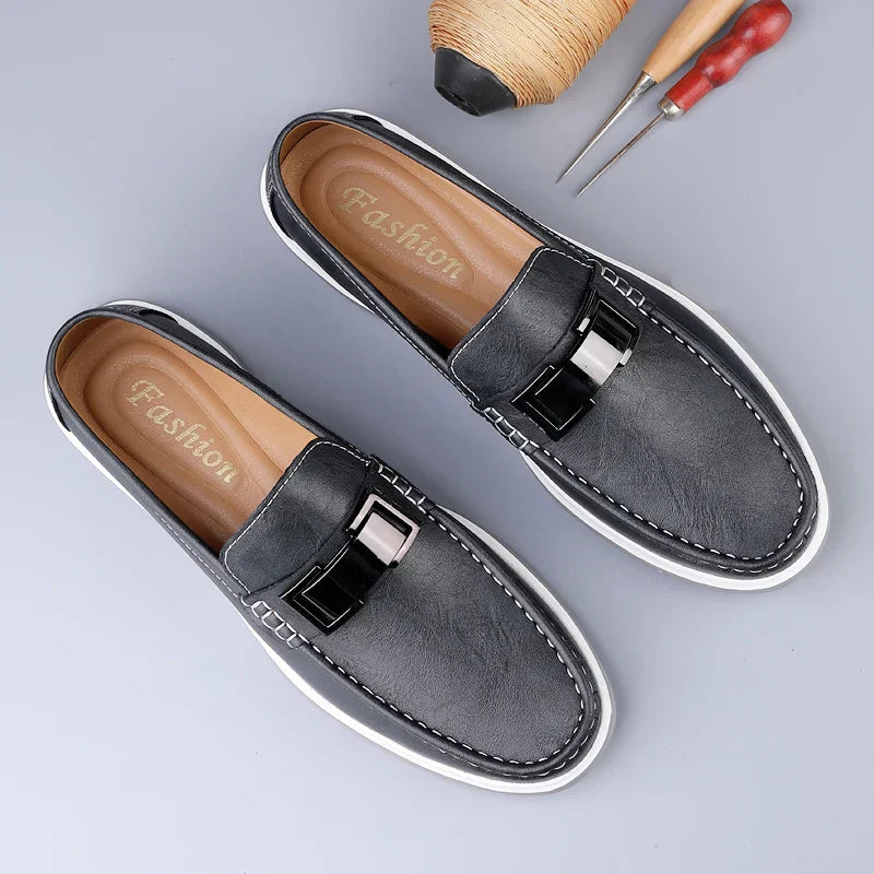 Mens Loafers Genuine Leather Slip-On