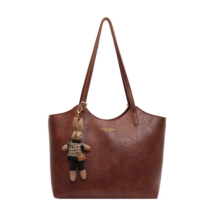 Womens Vegan Leather Shopping Bag Spacious Elegant Design