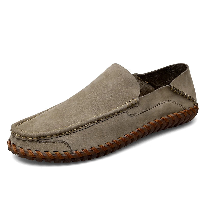 Mens Leather Loafers Handmade Slip-On Cushioned Comfort