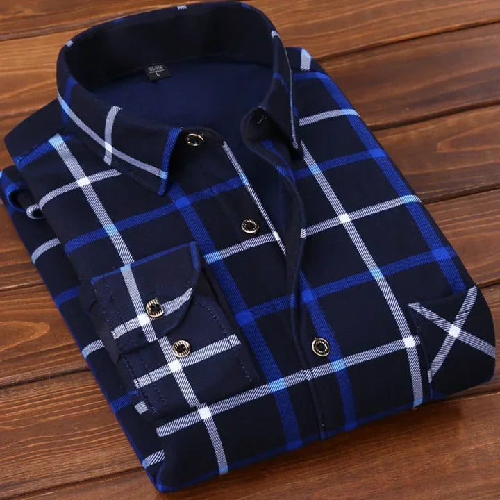 Mens Flannel Shirt Fleece Lined Warm Relaxed Fit