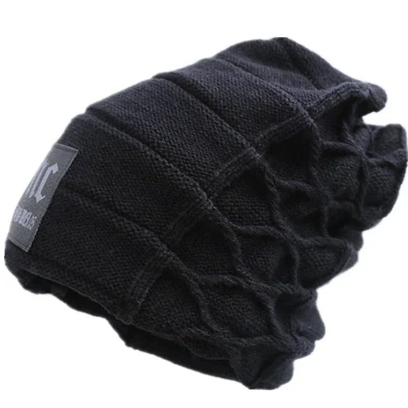 Unisex Knit Winter Hat with Faux Fur Lining Warm