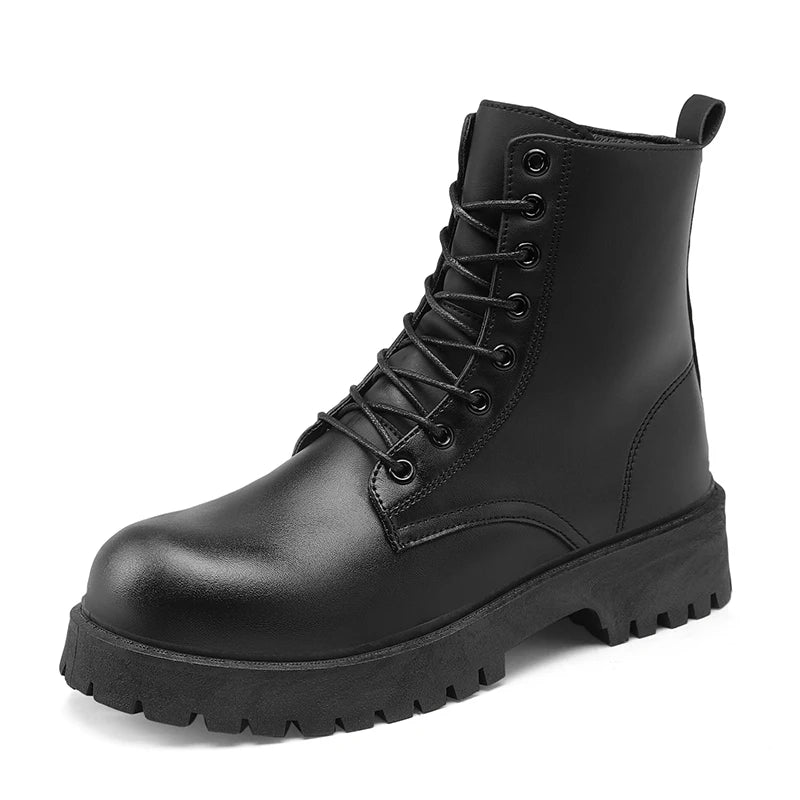 Mens Leather Ankle Boots Heavy-Duty Classic Style