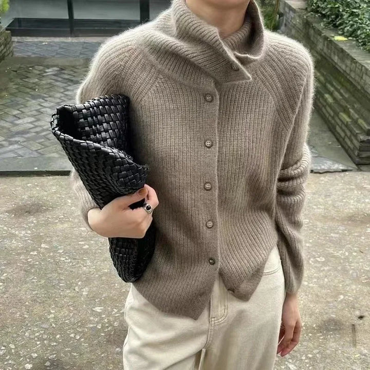Womens Cardigan Knitted Sweater Cozy Fit - BritishMode