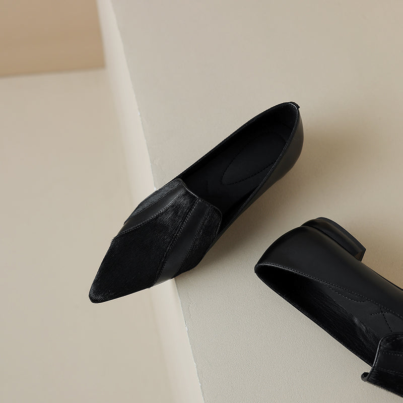 Womens Flats Genuine Leather Slip-On Style