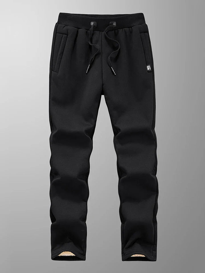 Mens Fleece Jogger Pants with Zip Pockets Warm