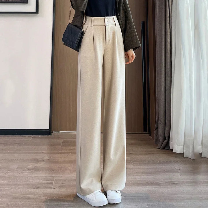 Mens Wool Straight Leg Pants Comfortable Fit