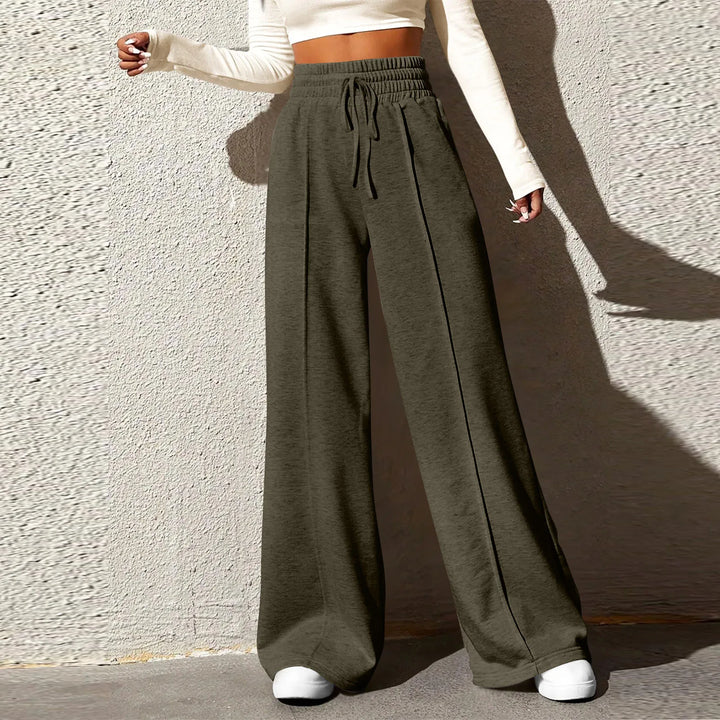 Womens Wide Leg Joggers with Elastic Waist Comfortable Fit