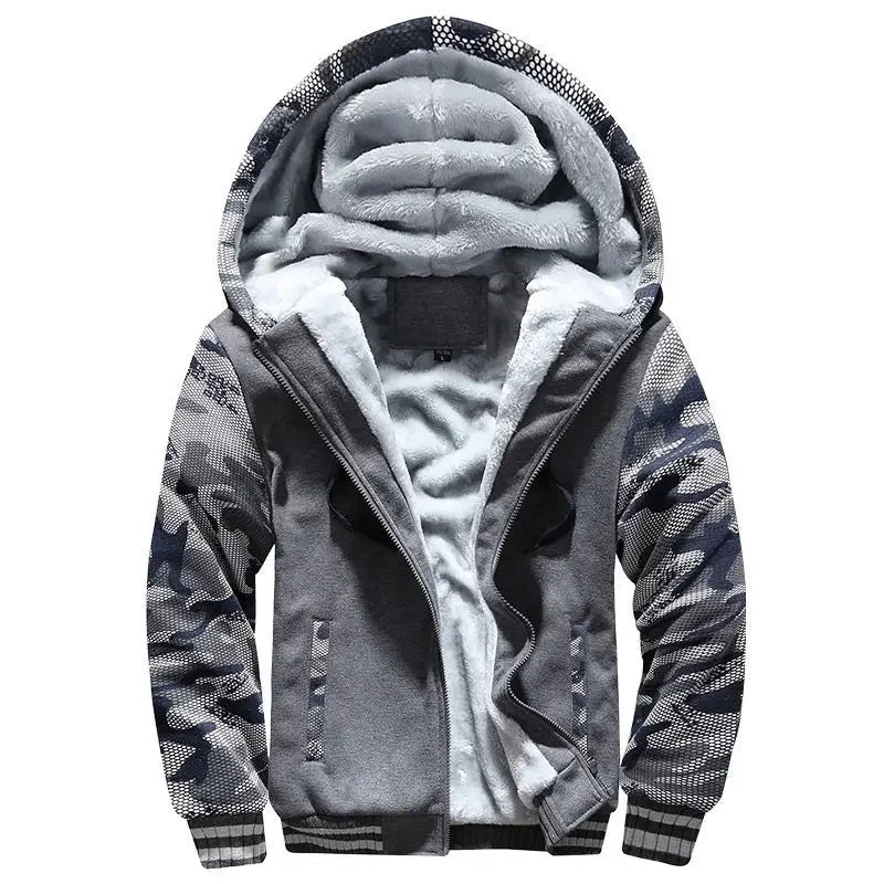 Unisex Quilted Fleece Jacket with Hooded Design