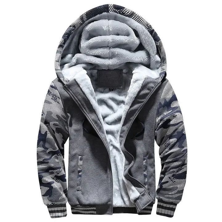 Unisex Quilted Fleece Jacket with Hooded Design