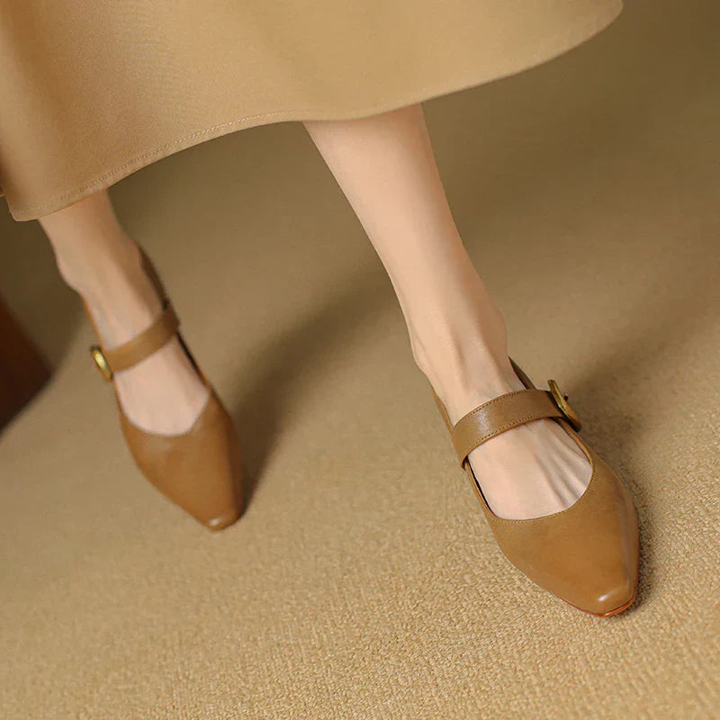 Womens Genuine Leather Heels Classic Fit
