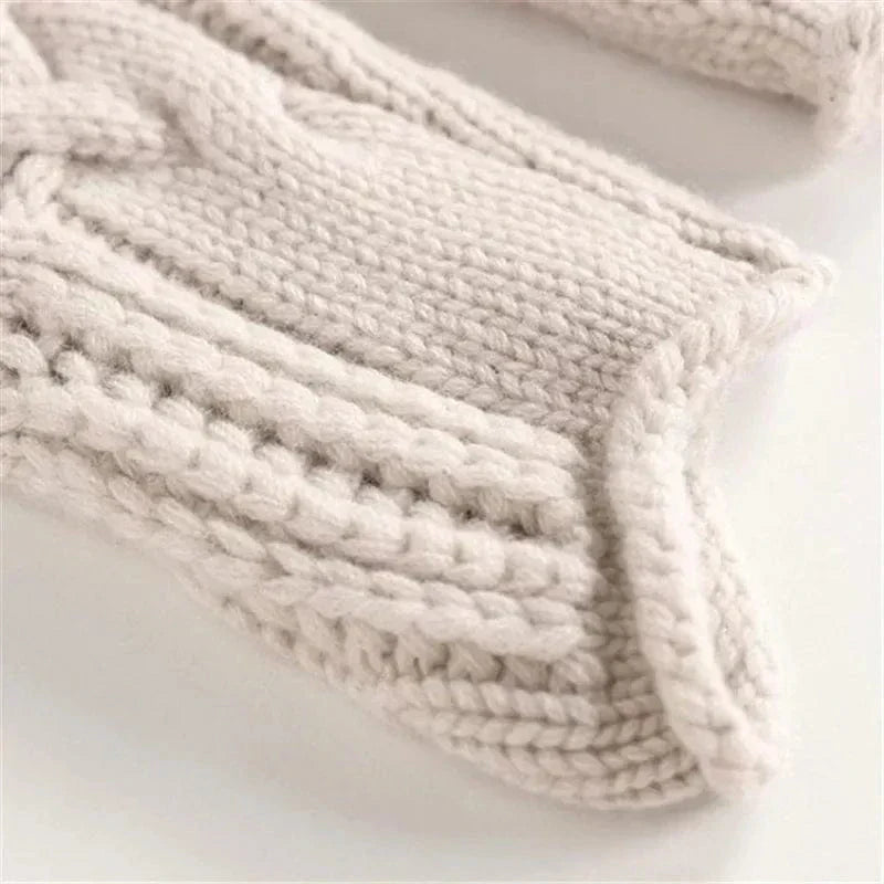 Womens Turtleneck Sweater with Cable Knit Pattern