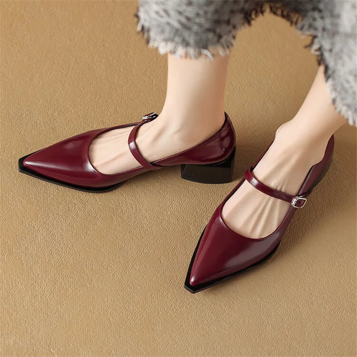 Womens Leather Heels Genuine Leather Upper
