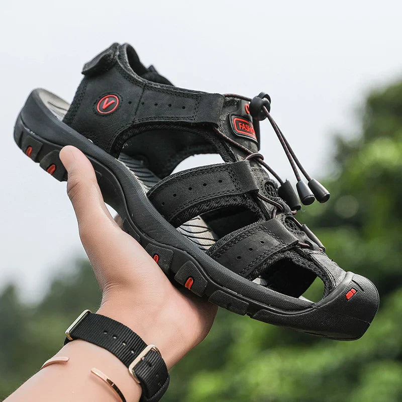 Unisex Leather Sandals Breathable Comfortable Fit - BritishMode