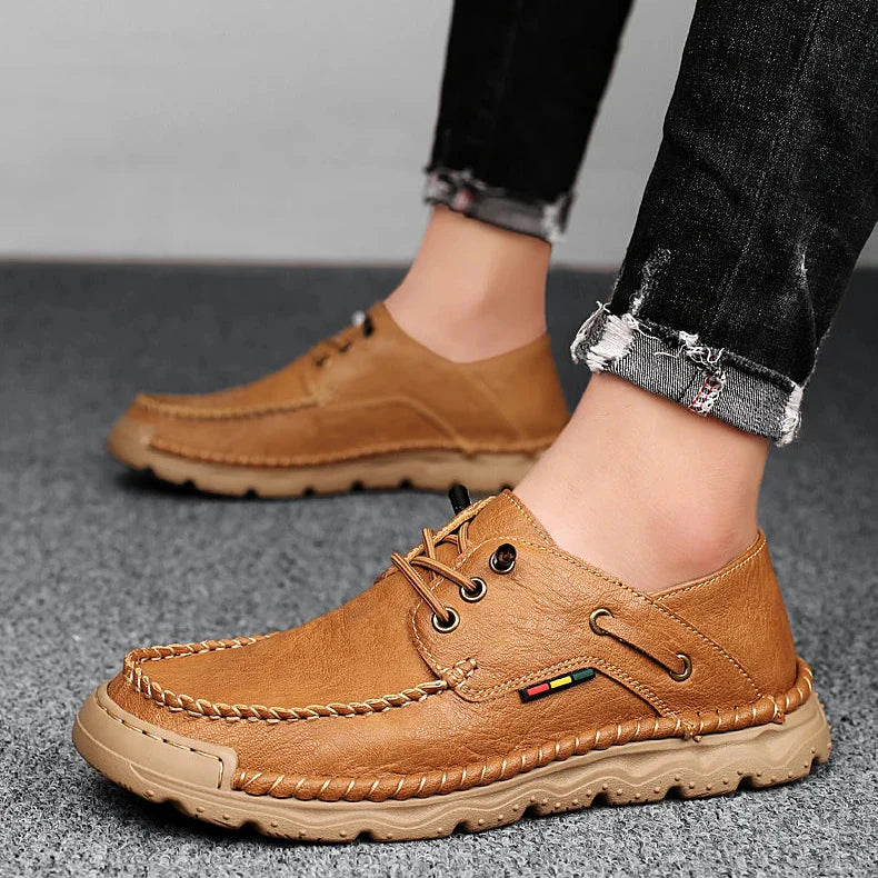 Mens Leather Shoes Genuine Leather Slip-On