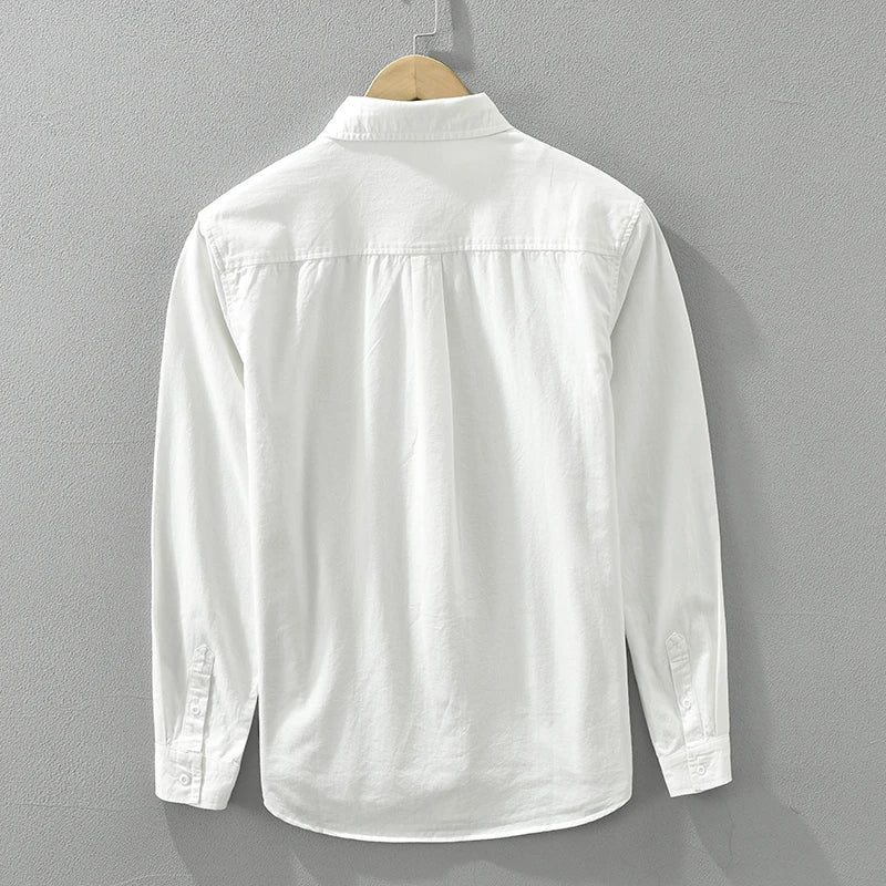 Mens Cotton Shirt Lightweight Long Sleeve Casual Fit