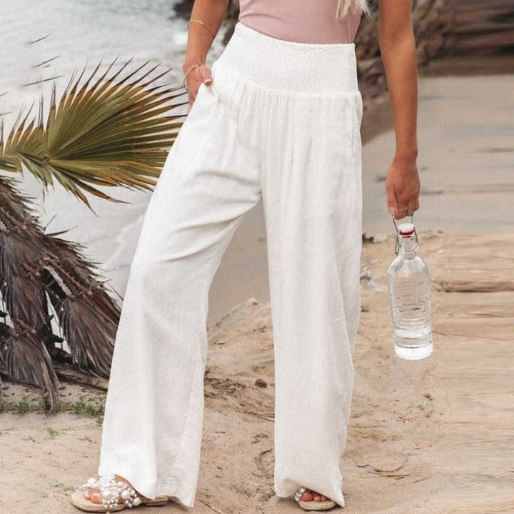 Womens Wide Leg Trousers Comfortable Relaxed Fit