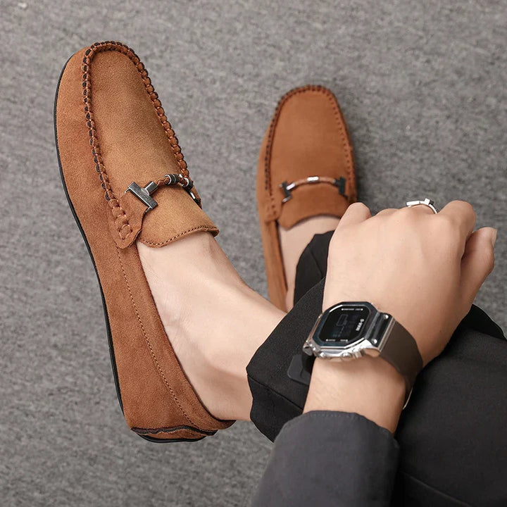 Mens Suede Loafers Slip-On Comfortable