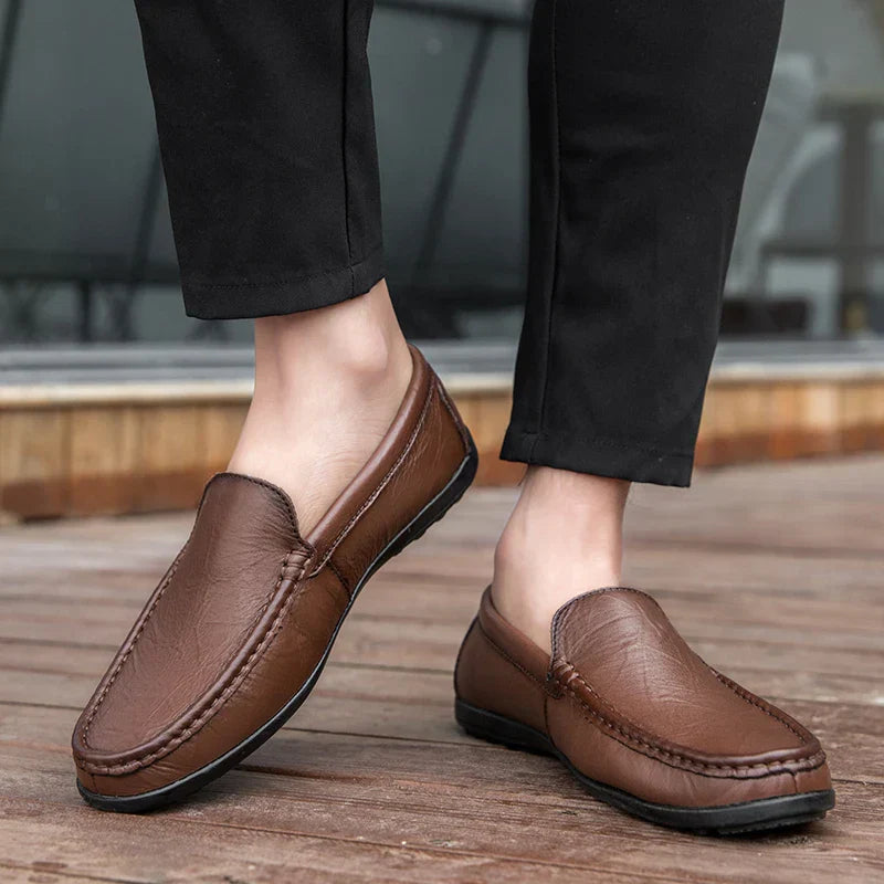 Mens Loafers Genuine Leather Slip-On