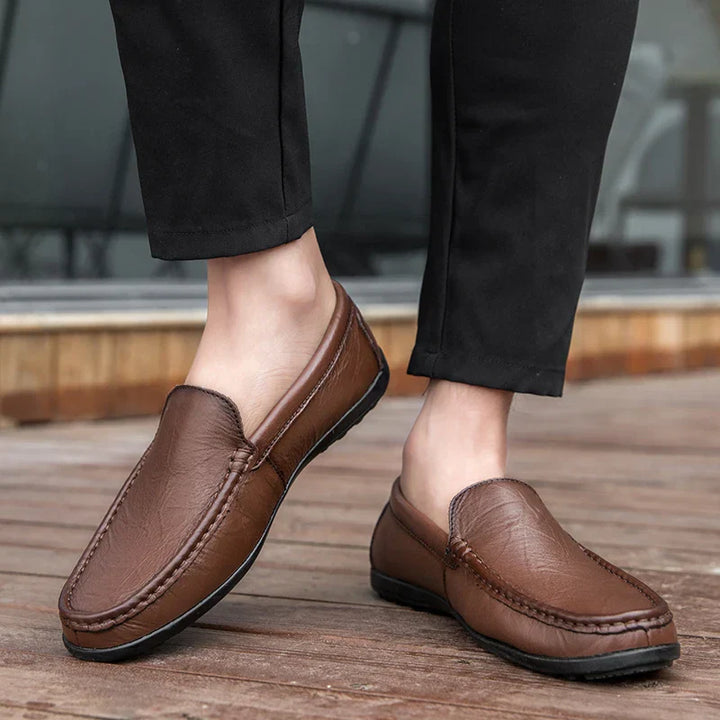 Mens Loafers Genuine Leather Slip-On