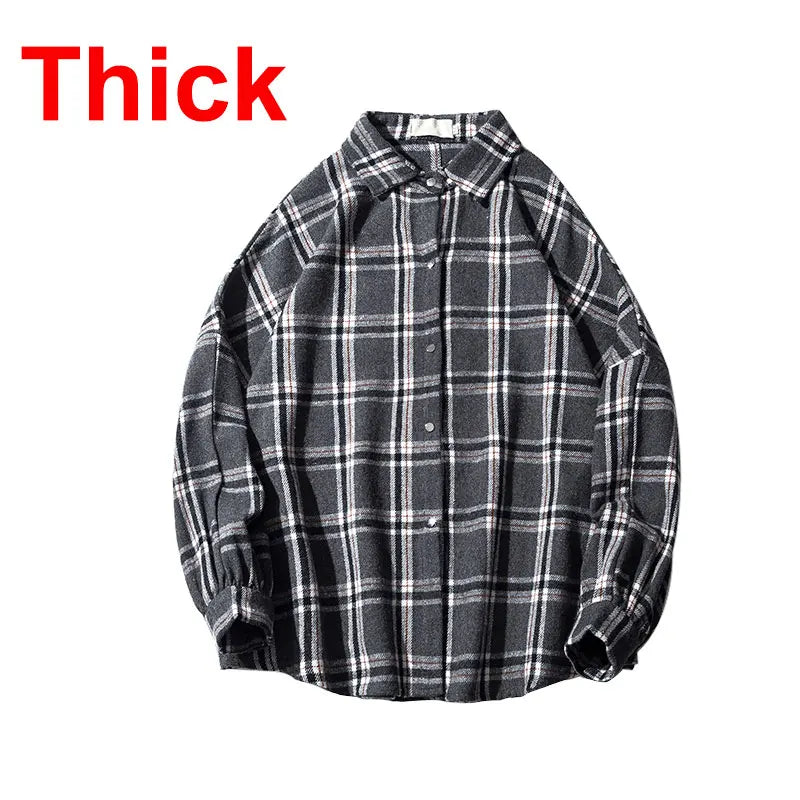 Mens Flannel Shirt Warm Long Sleeve Casual Fit