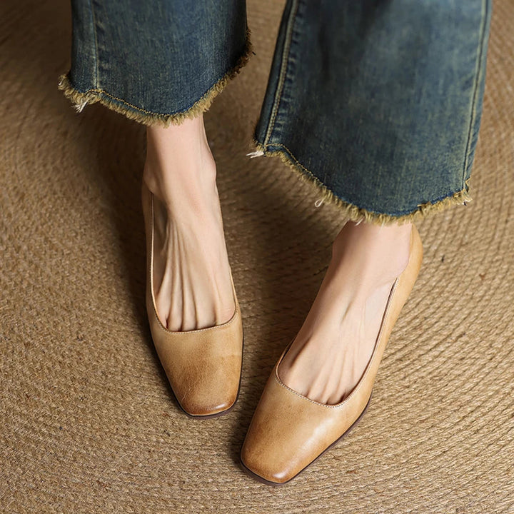Womens Genuine Leather Heels Classic Fit