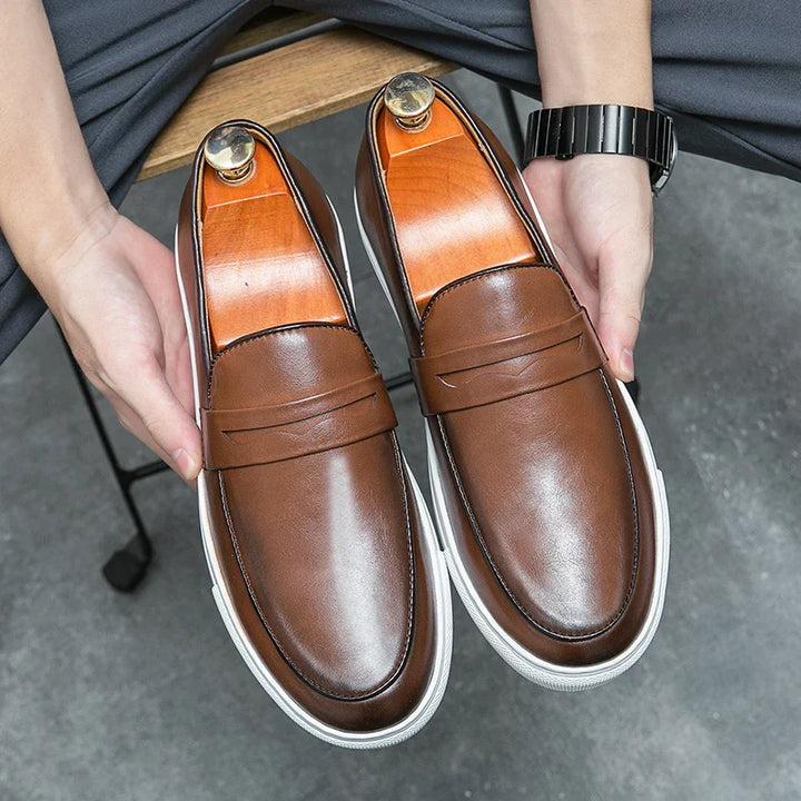 Mens Loafers Genuine Leather Slip-On