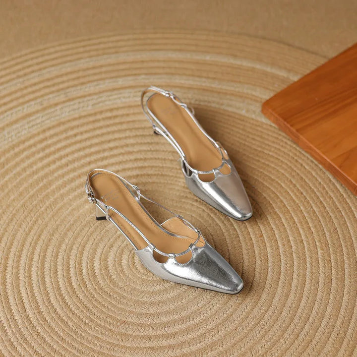 Womens Genuine Leather Slingback Shoes