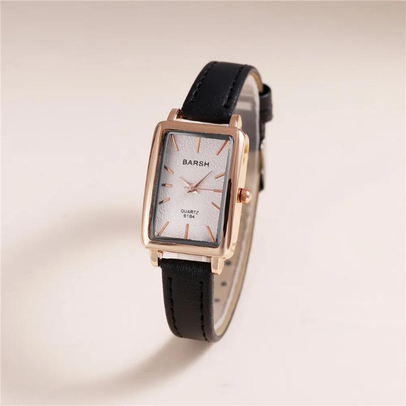 Unisex Slim Fit Rectangular Solid Wristwatch
