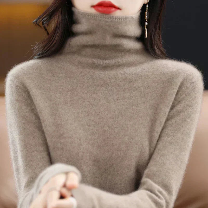 Womens Crew Neck Sweater Soft Merino Wool