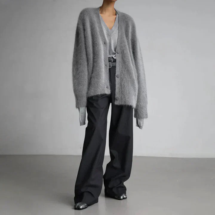 Womens Cardigan Ultra-Soft Knit Relaxed Fit