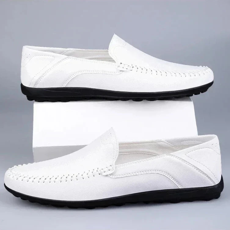 Mens Leather Loafers Slip-On Classic Fit