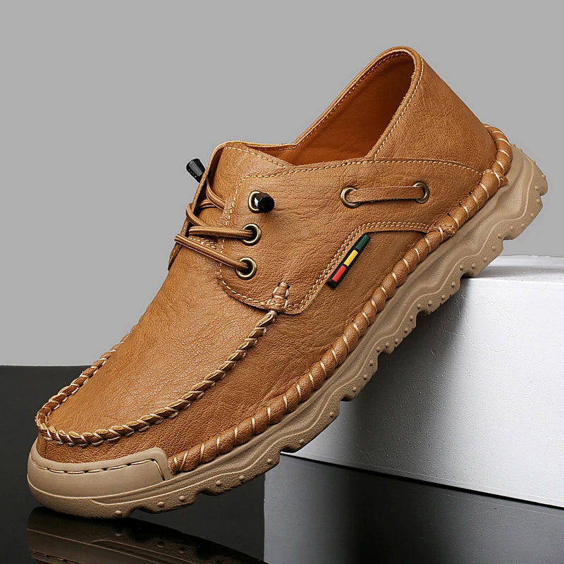 Mens Leather Shoes Genuine Leather Slip-On - BritishMode